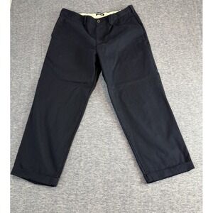 Lands End Pants Mens 38 X 28 Navy Blue Traditional Fit Chino Flat Front